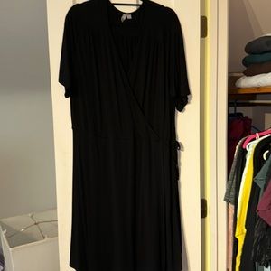 Black wrap tie dress